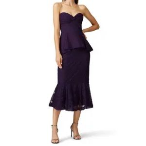Flor Et Al Strapless lace Ashley dress purple